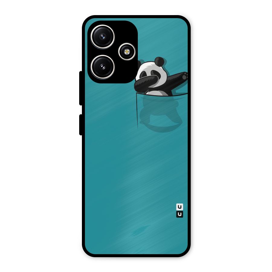 Panda Dabbing Away Metal Back Case for Poco M6 Pro