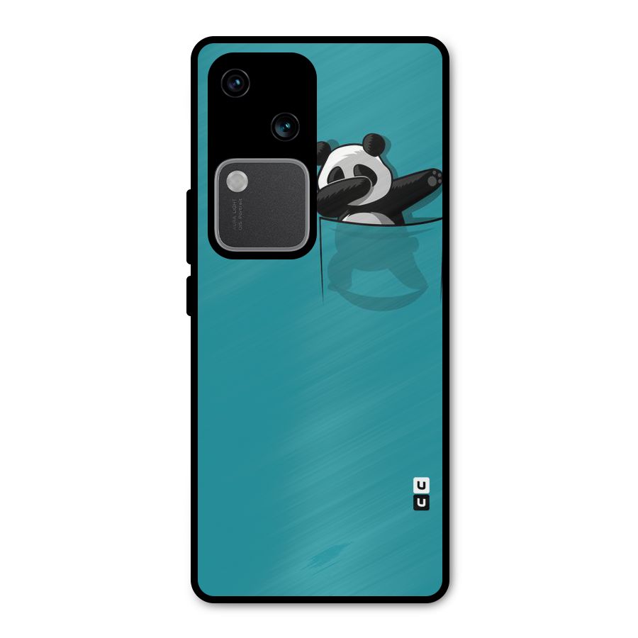 Panda Dabbing Away Metal Back Case for Vivo V30 Pro