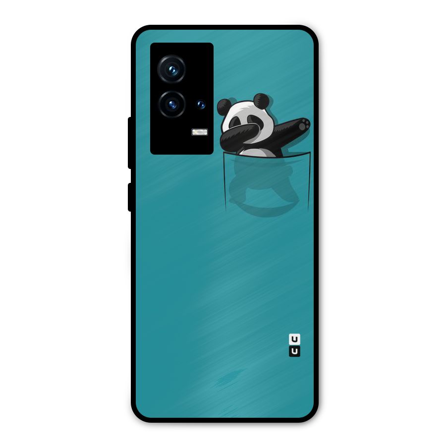 Panda Dabbing Away Metal Back Case for iQOO 9 5G