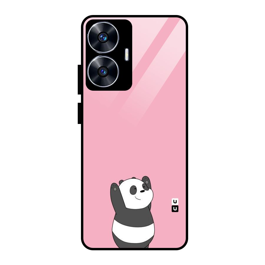 Panda Handsup Glass Back Case for Realme Narzo N55