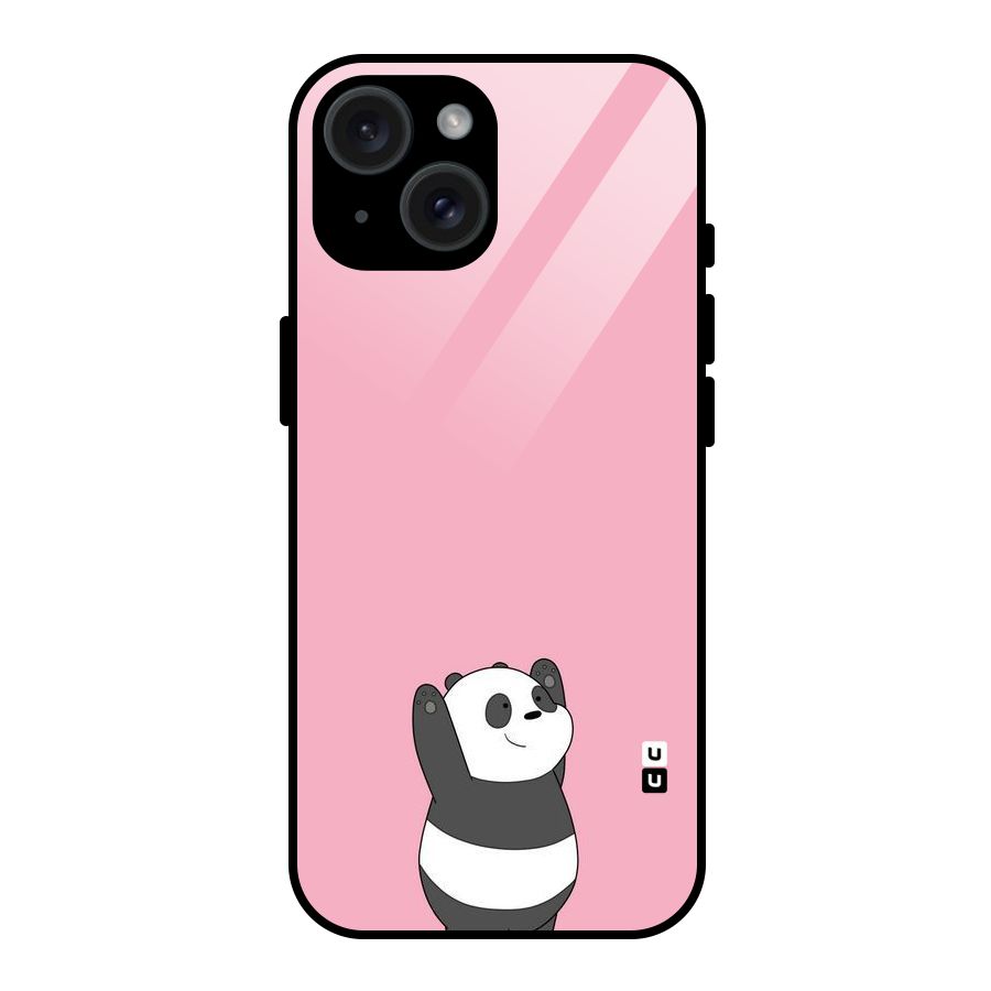 Panda Handsup Glass Back Case for iPhone 15