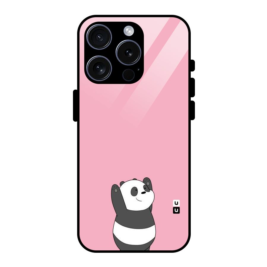 Panda Handsup Glass Back Case for iPhone 15 Pro