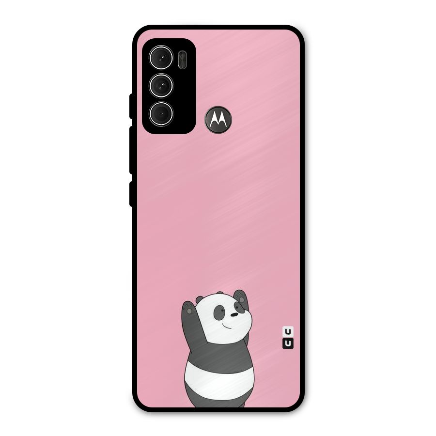 Panda Handsup Metal Back Case for Moto G60