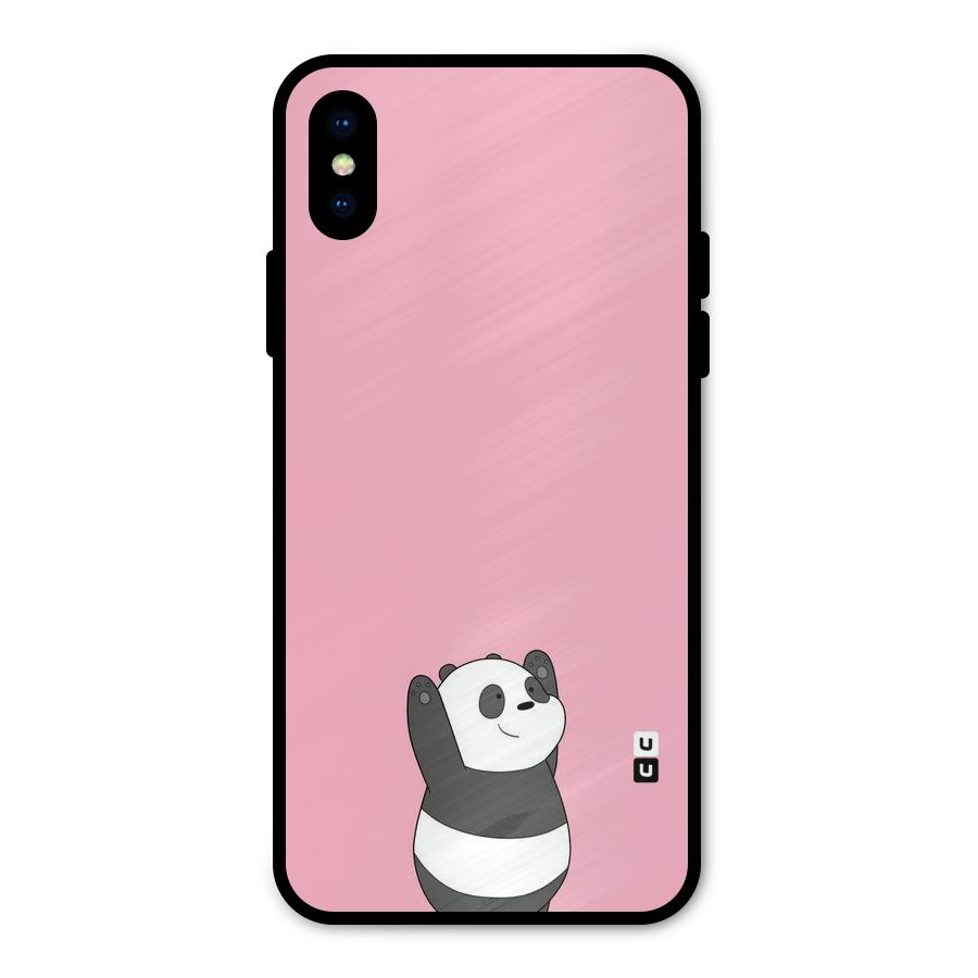 Panda Handsup Metal Back Case for iPhone X