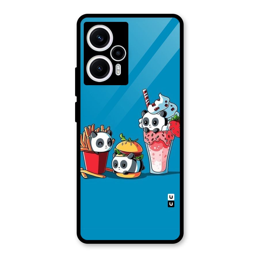 Panda Lazy Glass Back Case for Poco F5