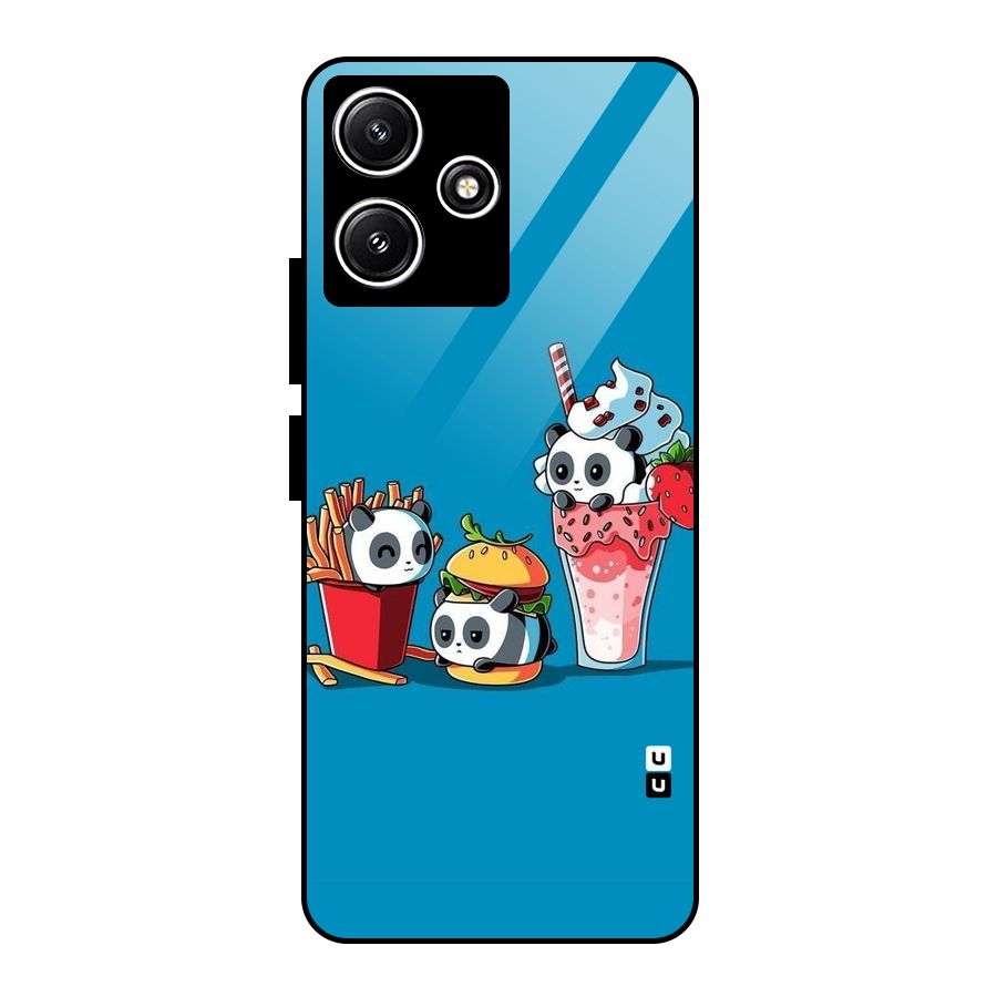 Panda Lazy Glass Back Case for Poco M6 Pro