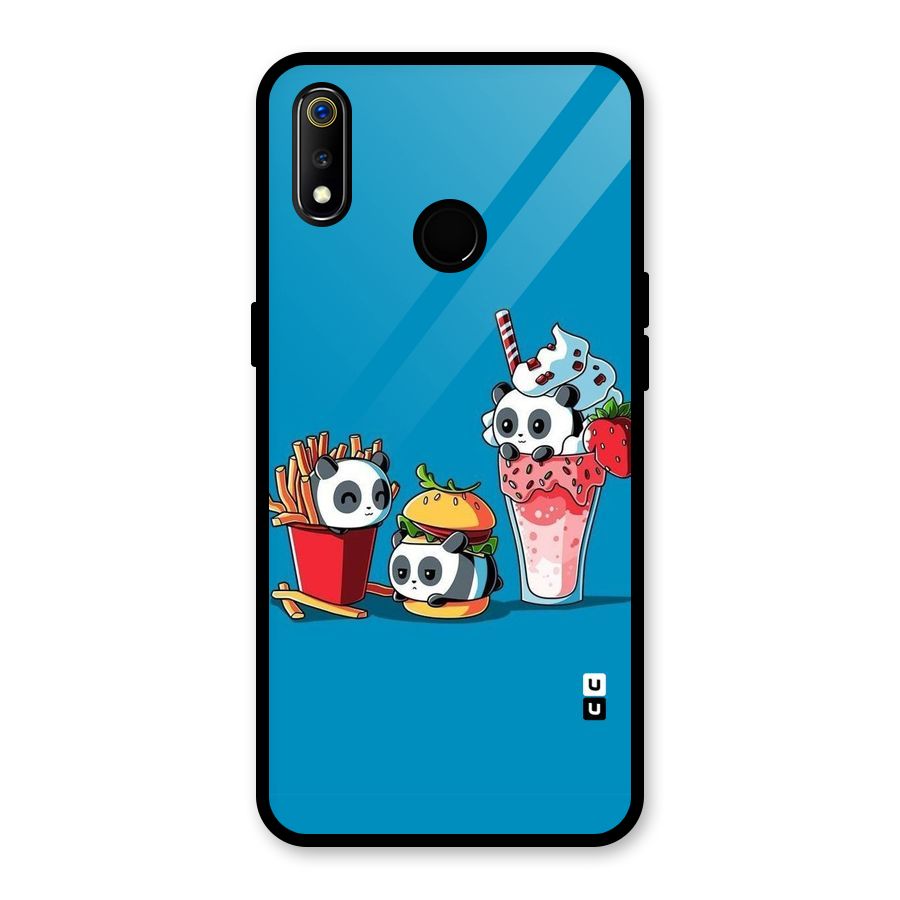 Panda Lazy Glass Back Case for Realme 3i