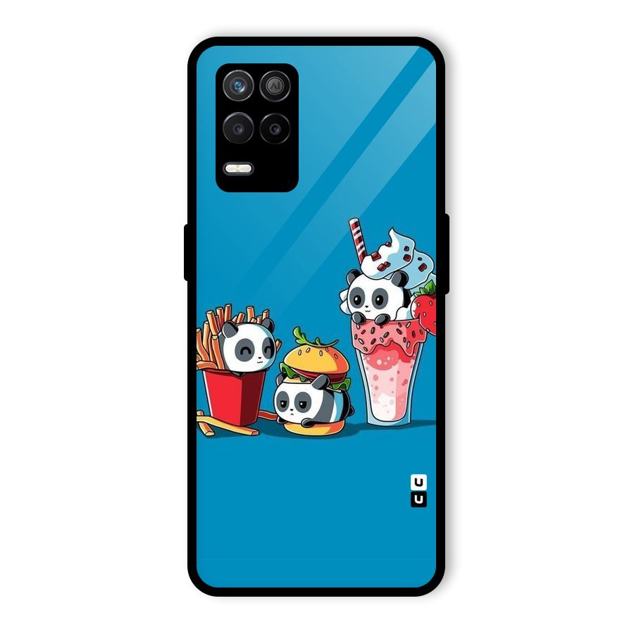 Panda Lazy Glass Back Case for Realme 8s 5G