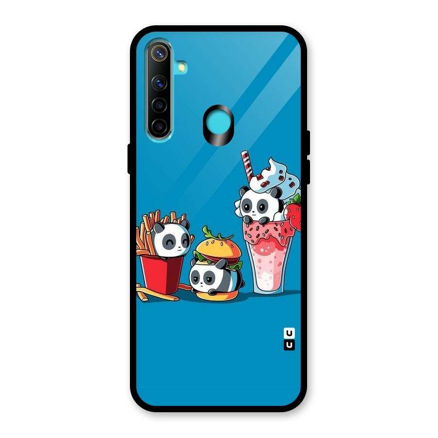 Panda Lazy Glass Back Case for Realme Narzo 10