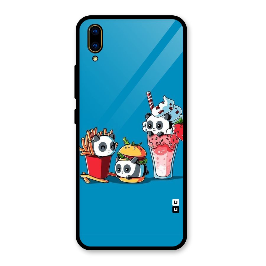 Panda Lazy Glass Back Case for Vivo V11 Pro