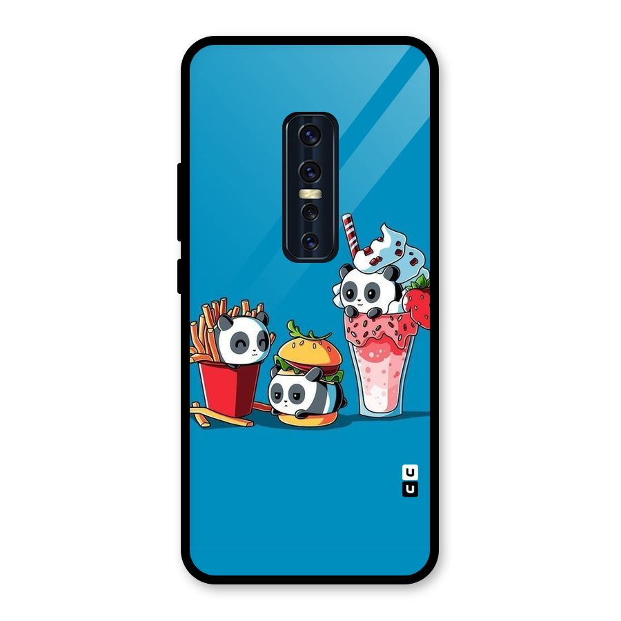 Panda Lazy Glass Back Case for Vivo V17 Pro