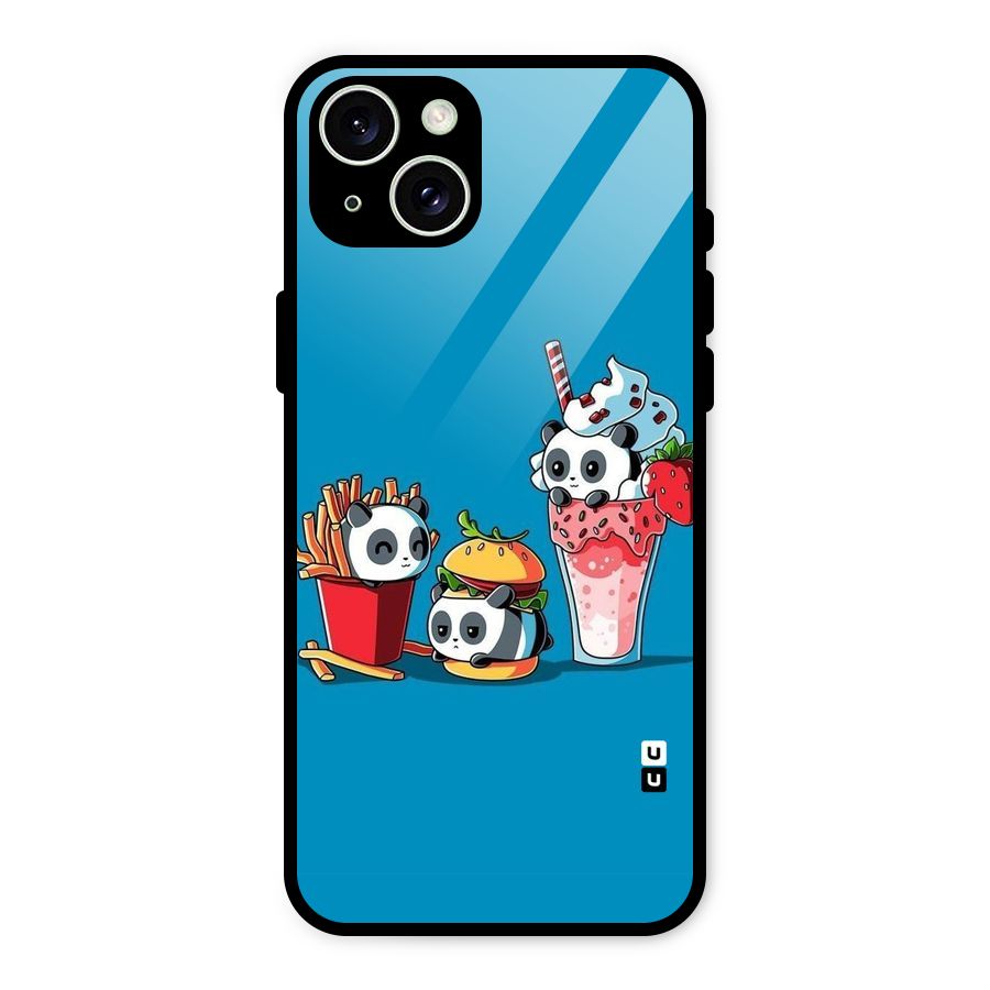 Panda Lazy Glass Back Case for iPhone 15 Plus