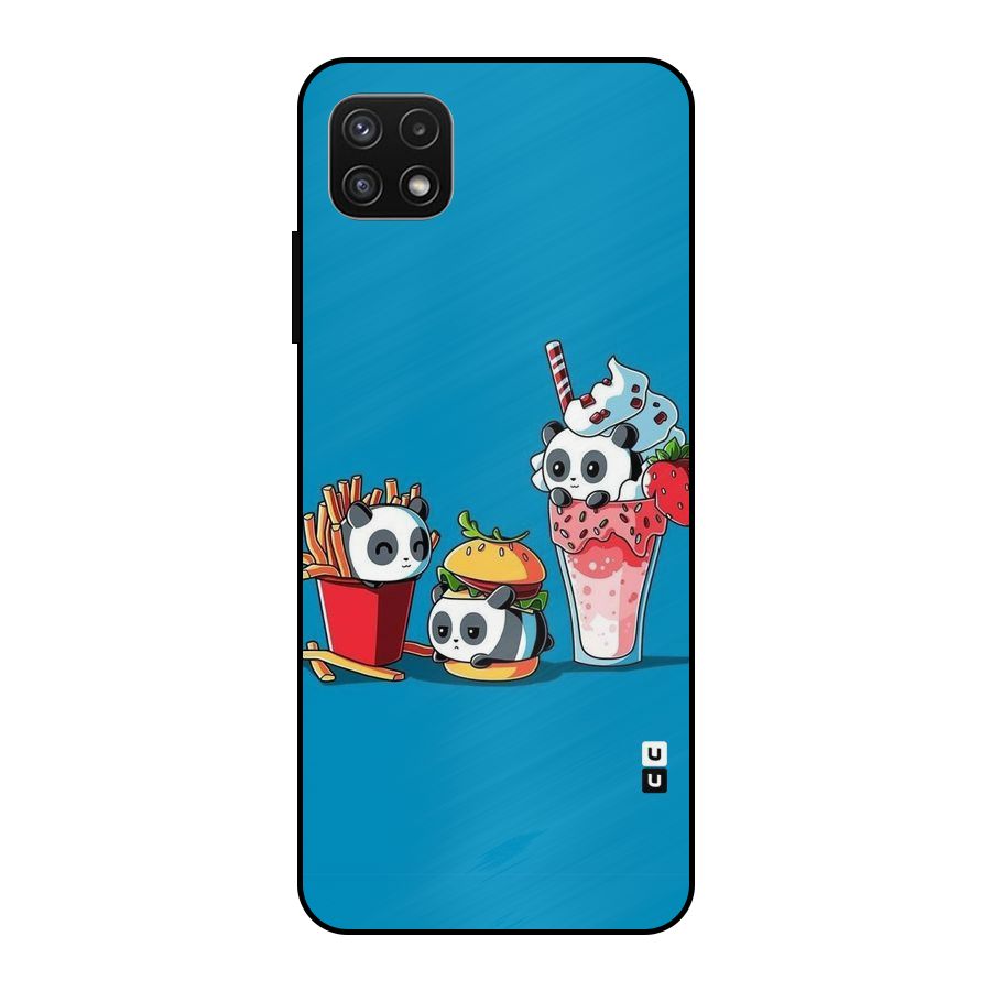 Panda Lazy Metal Back Case for Galaxy A22 5G