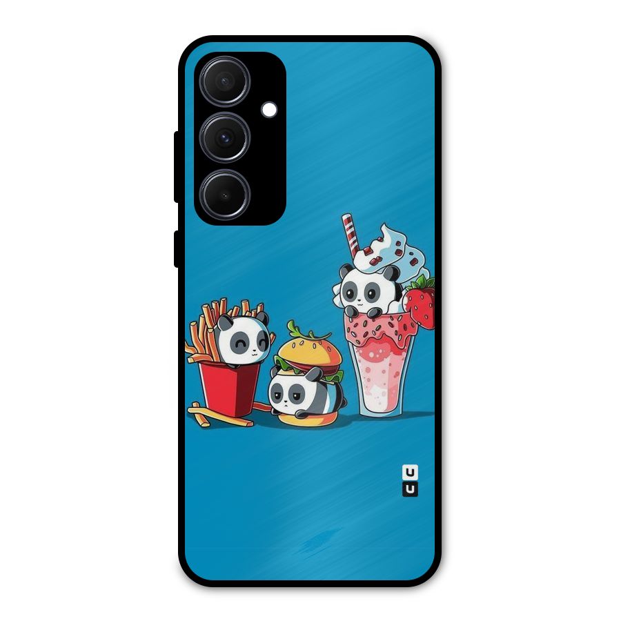 Panda Lazy Metal Back Case for Galaxy A35