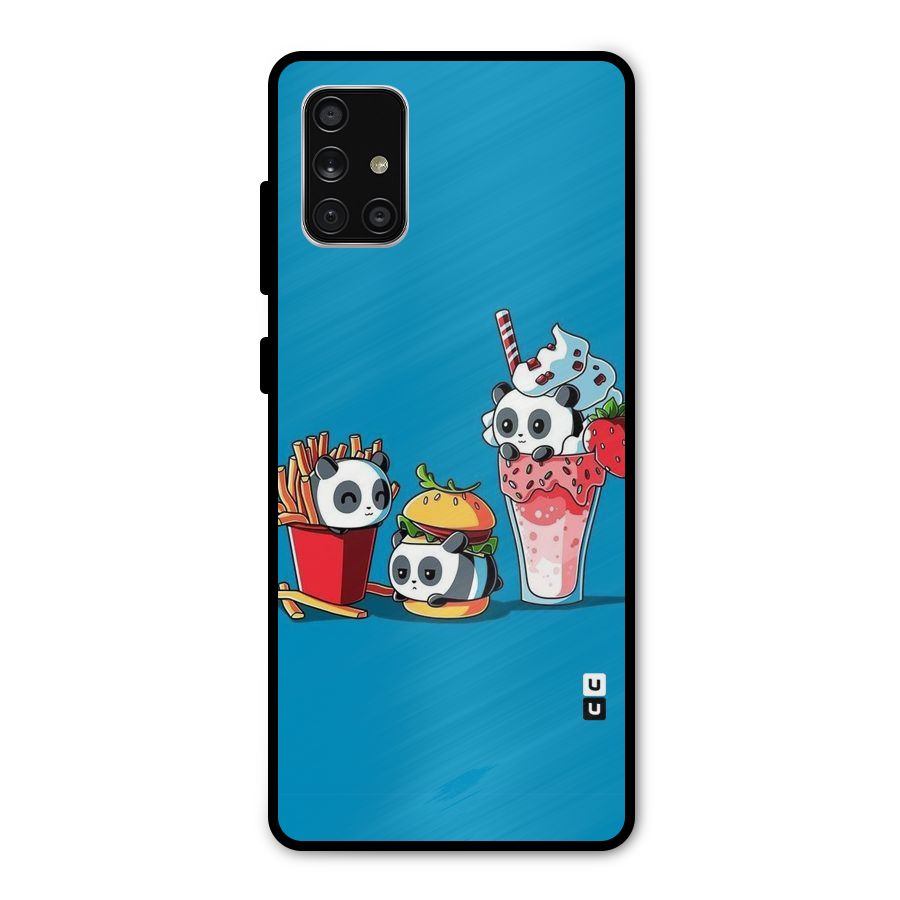 Panda Lazy Metal Back Case for Galaxy A71