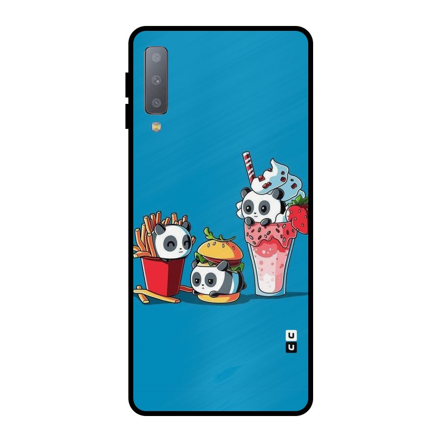 Panda Lazy Metal Back Case for Galaxy A7 (2018)