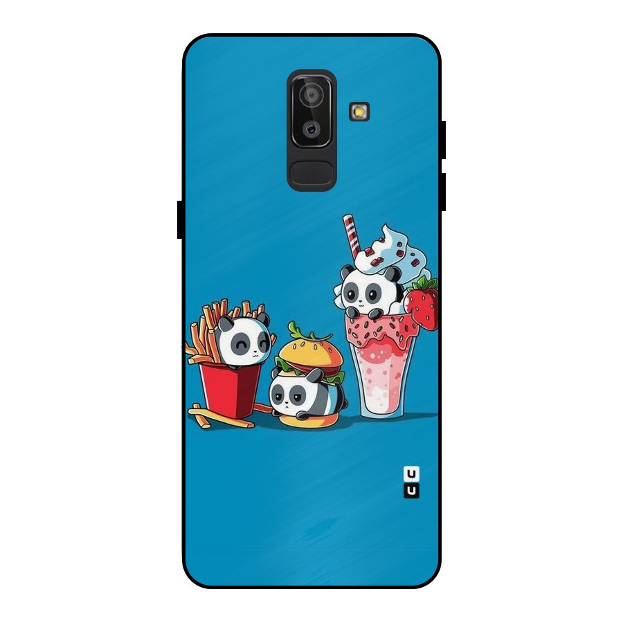 Panda Lazy Metal Back Case for Galaxy J8