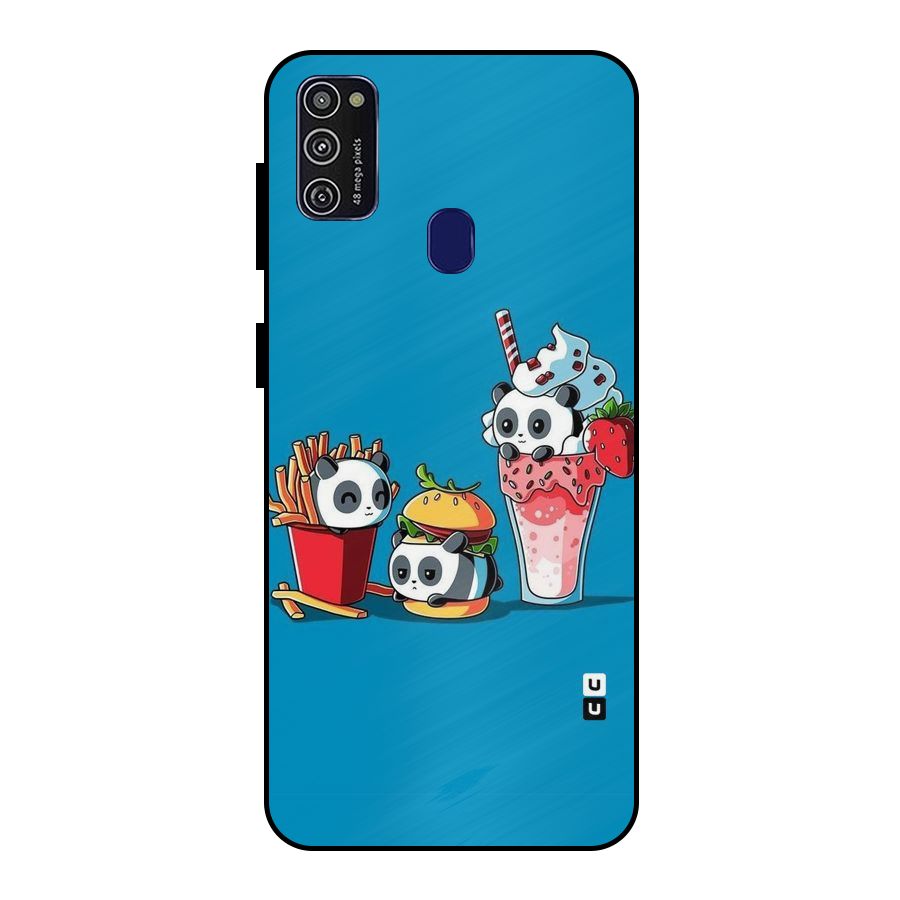 Panda Lazy Metal Back Case for Galaxy M21