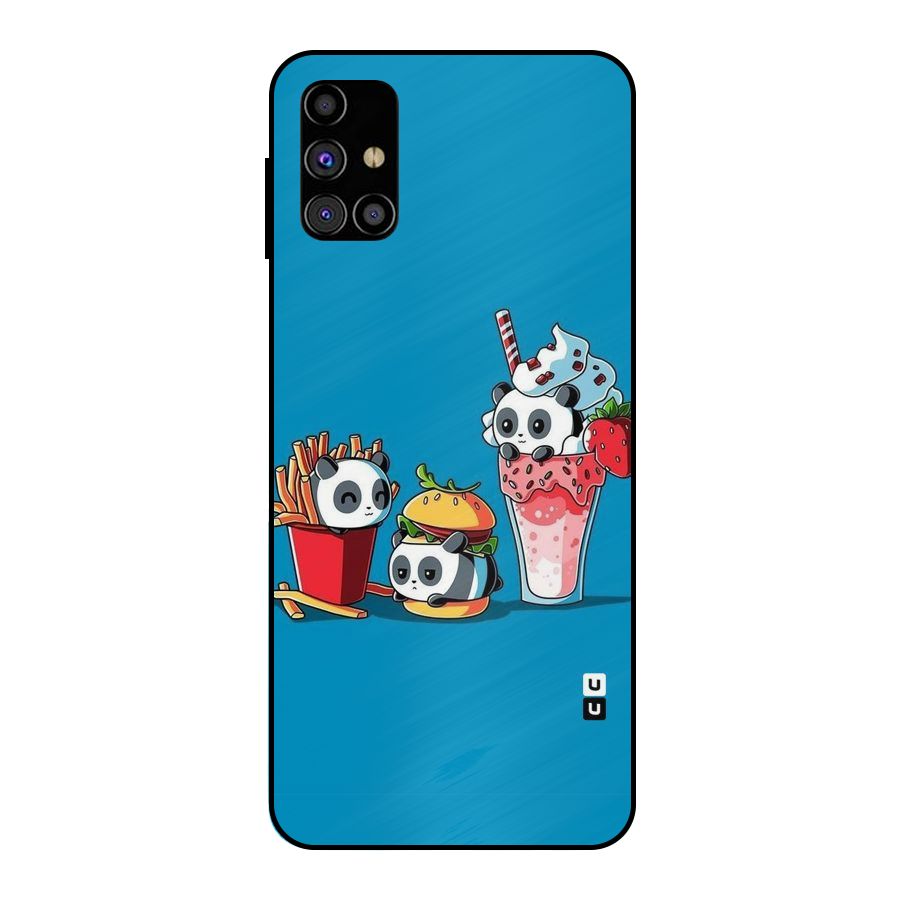 Panda Lazy Metal Back Case for Galaxy M31s