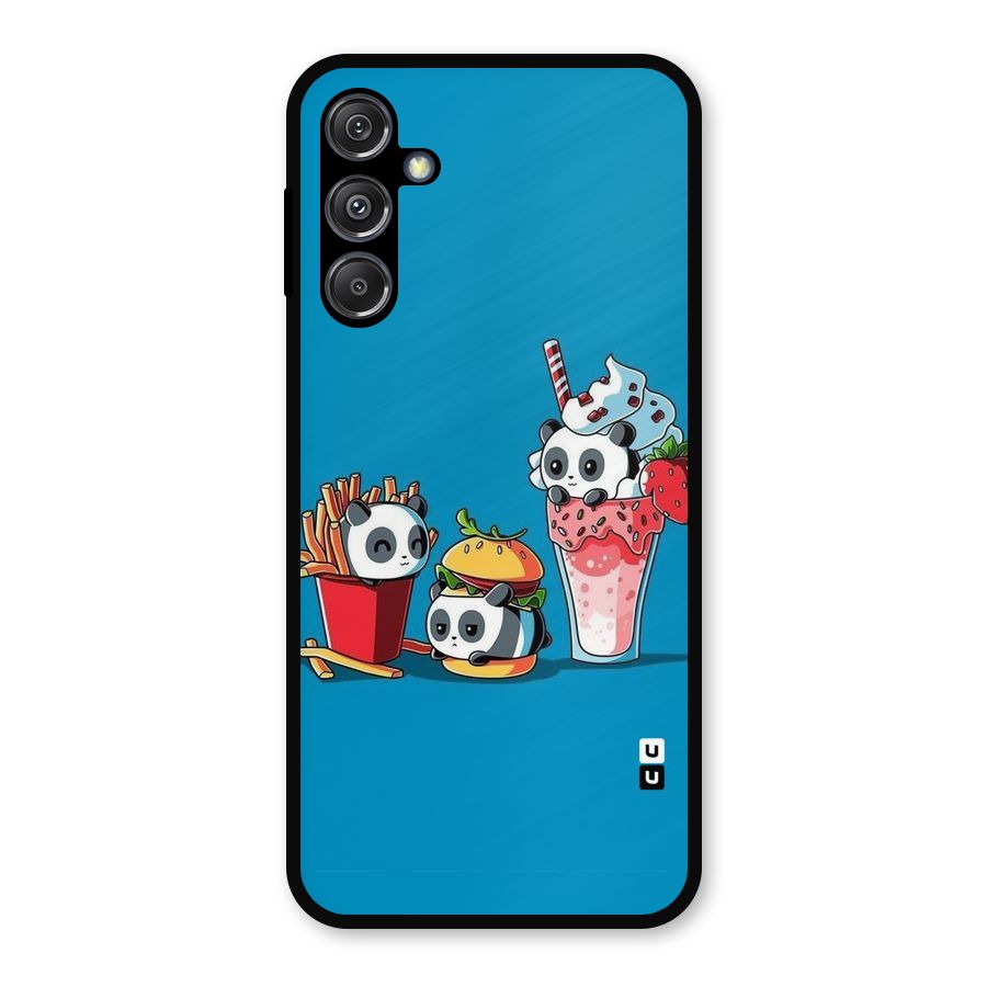 Panda Lazy Metal Back Case for Galaxy M34 5G