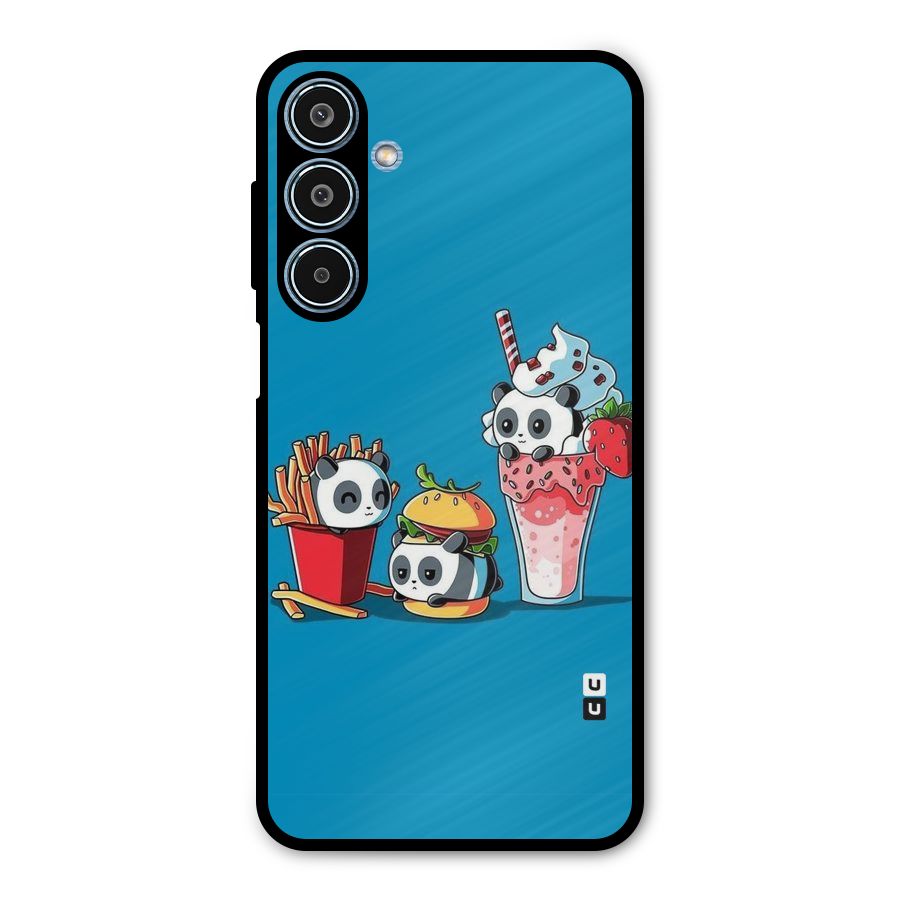 Panda Lazy Metal Back Case for Galaxy M35
