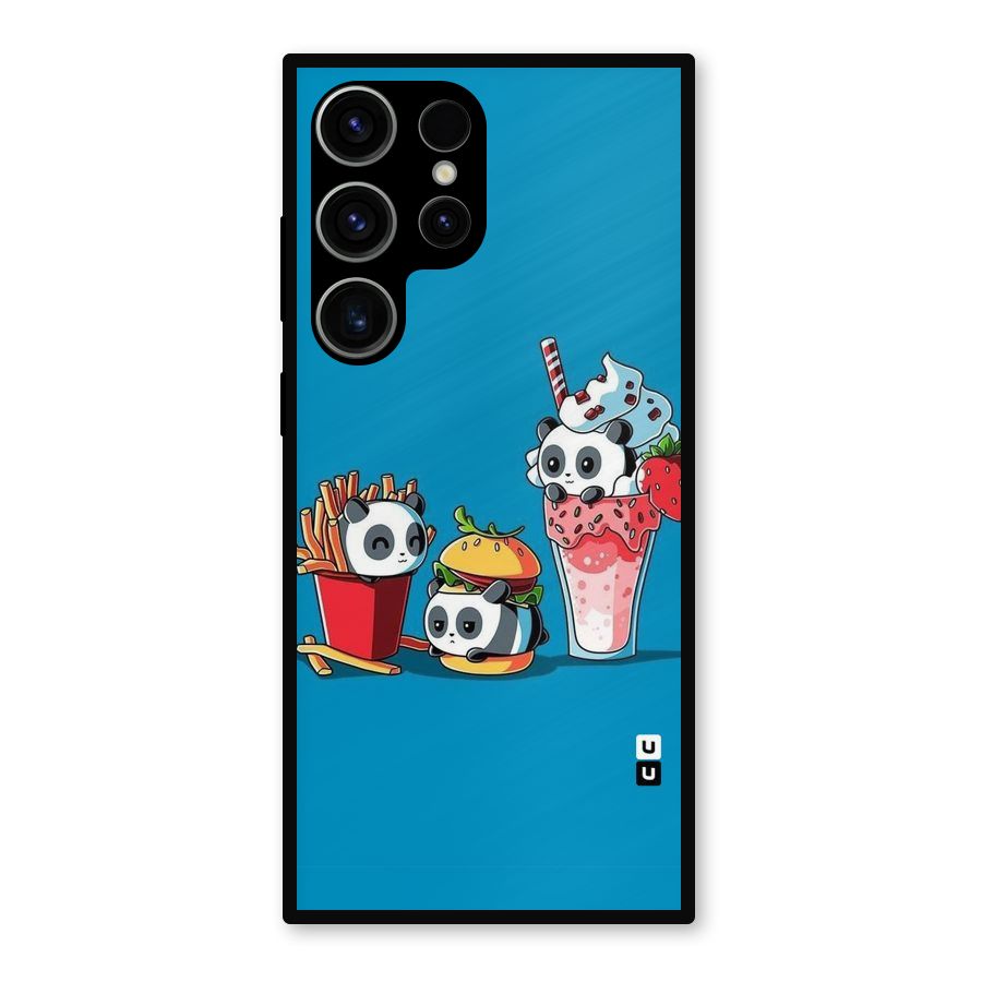 Panda Lazy Metal Back Case for Galaxy S23 Ultra