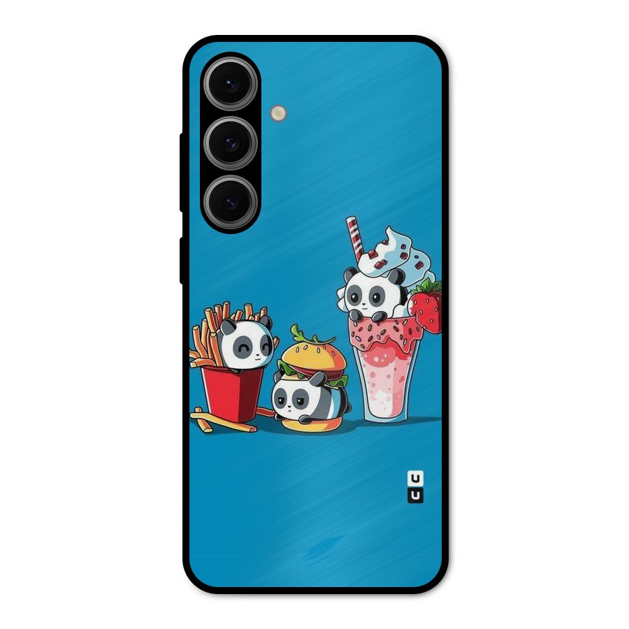 Panda Lazy Metal Back Case for Galaxy S24 FE