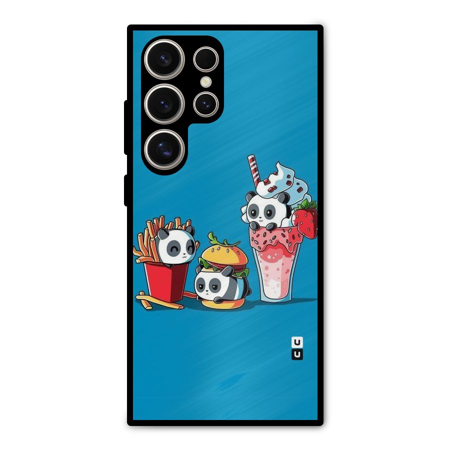 Panda Lazy Metal Back Case for Galaxy S24 Ultra