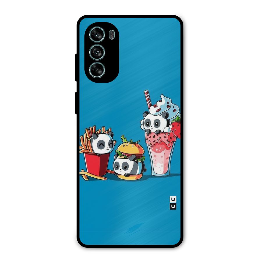 Panda Lazy Metal Back Case for Moto G62