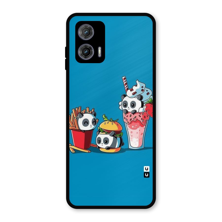 Panda Lazy Metal Back Case for Moto G73
