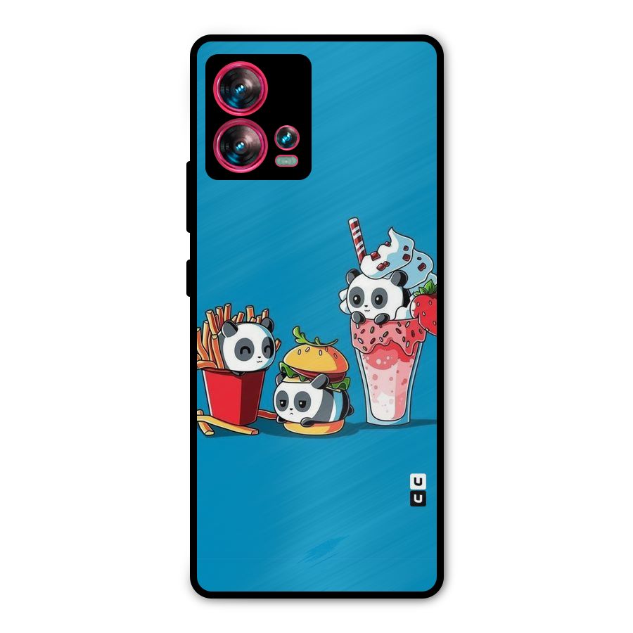 Panda Lazy Metal Back Case for Motorola Edge 30 Fusion