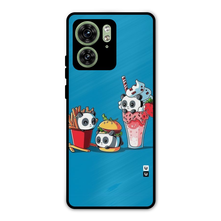 Panda Lazy Metal Back Case for Motorola Edge 40 5G