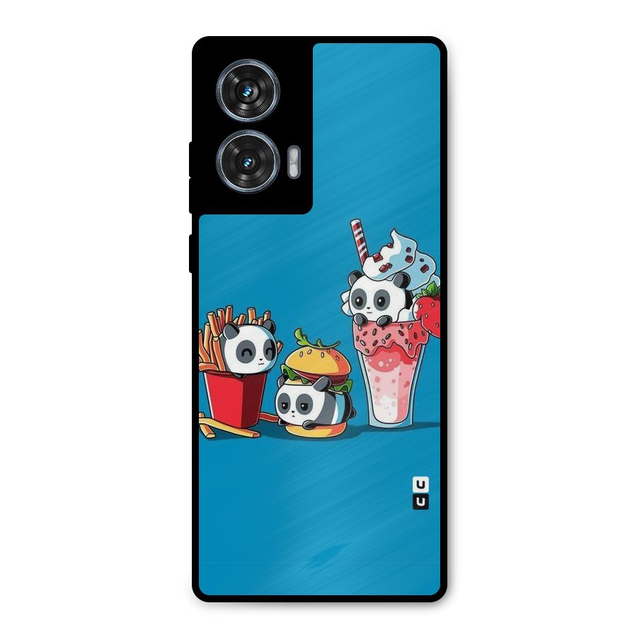 Panda Lazy Metal Back Case for Motorola Edge 50 Fusion