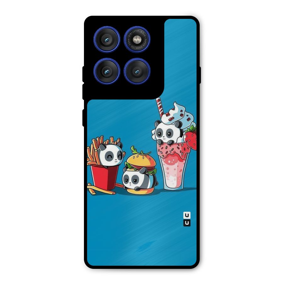 Panda Lazy Metal Back Case for Motorola Edge 60 Pro