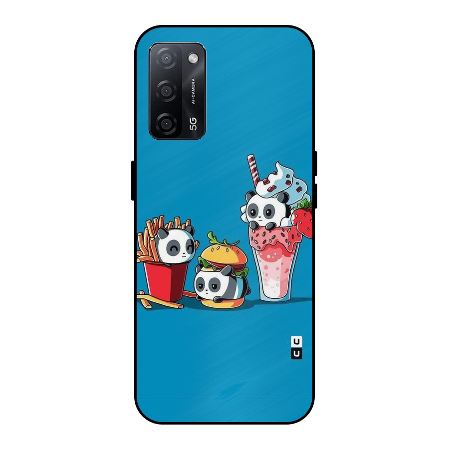 Panda Lazy Metal Back Case for Oppo A53s 5G