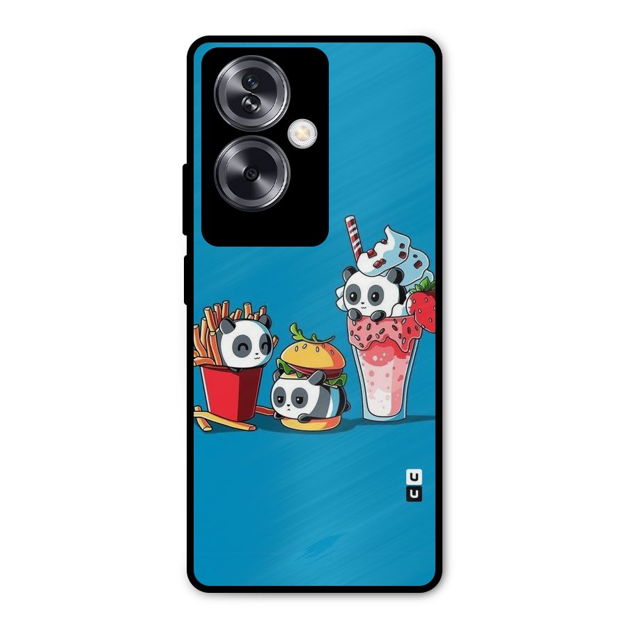 Panda Lazy Metal Back Case for Oppo A79 5G