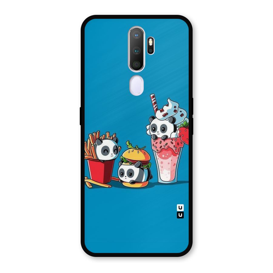 Panda Lazy Metal Back Case for Oppo A9 (2020)