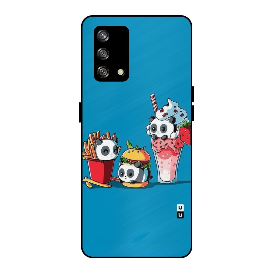Panda Lazy Metal Back Case for Oppo F19