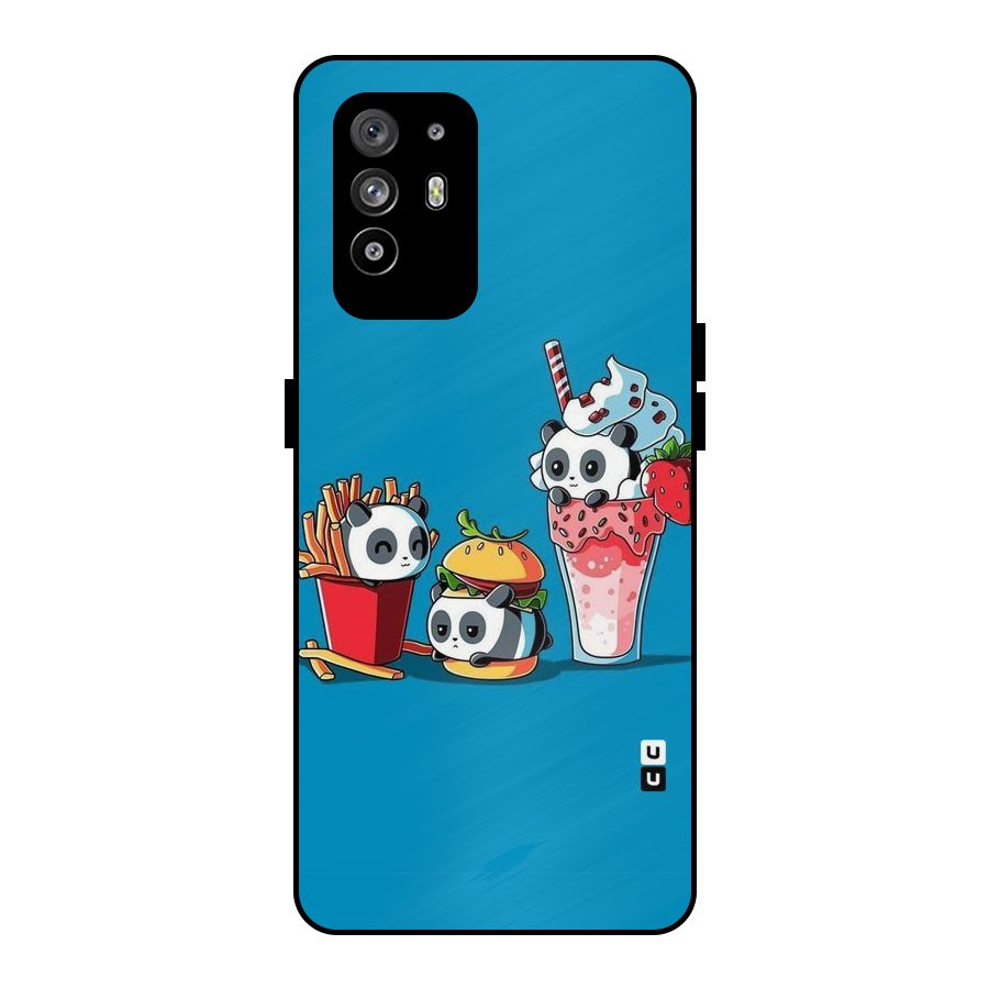 Panda Lazy Metal Back Case for Oppo F19 Pro Plus 5G