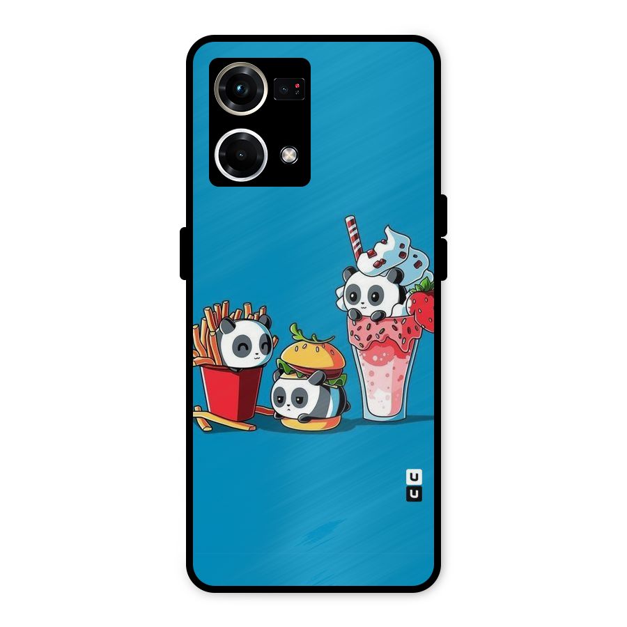 Panda Lazy Metal Back Case for Oppo F21 Pro 4G