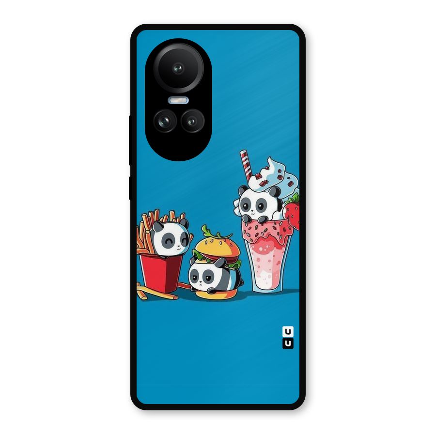 Panda Lazy Metal Back Case for Oppo Reno10