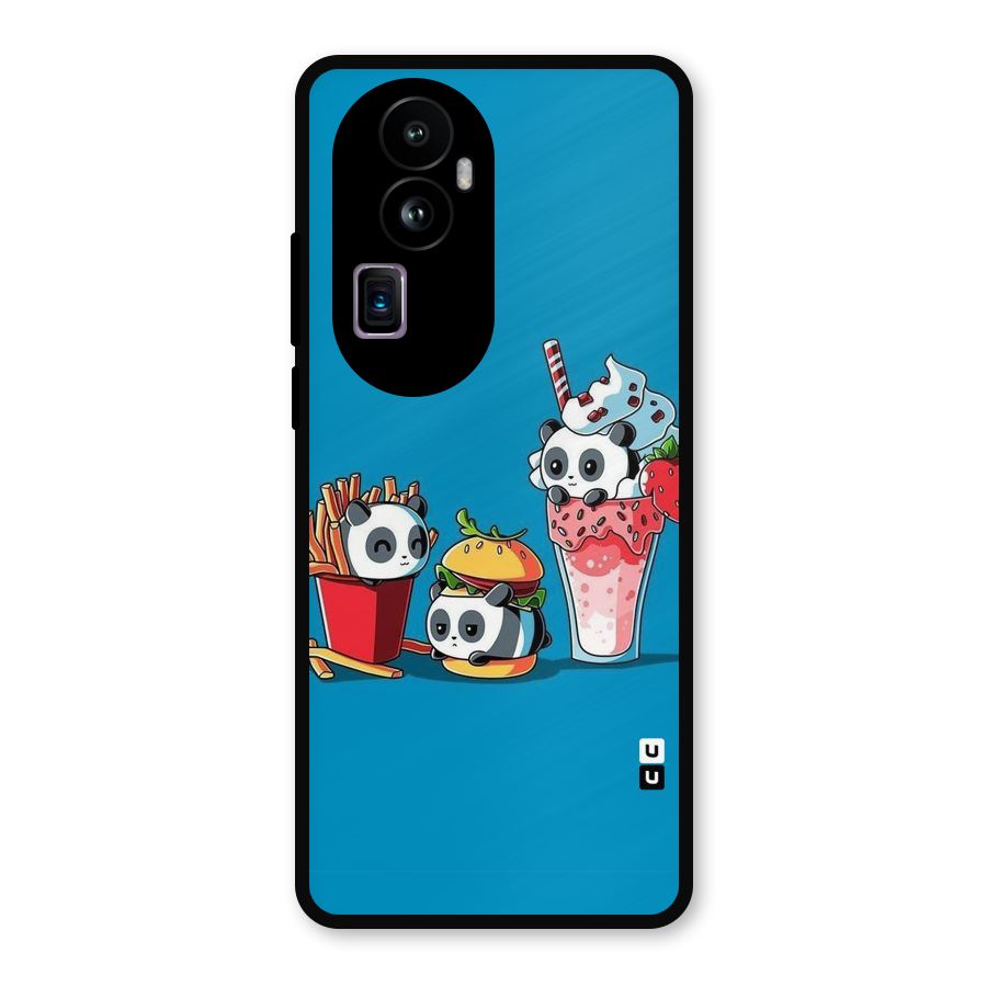 Panda Lazy Metal Back Case for Oppo Reno10 Pro Plus