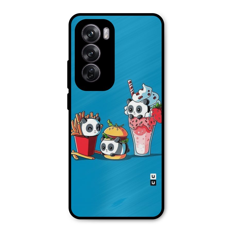 Panda Lazy Metal Back Case for Oppo Reno12 Pro
