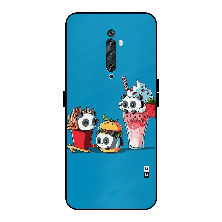 Panda Lazy Metal Back Case for Oppo Reno2 F