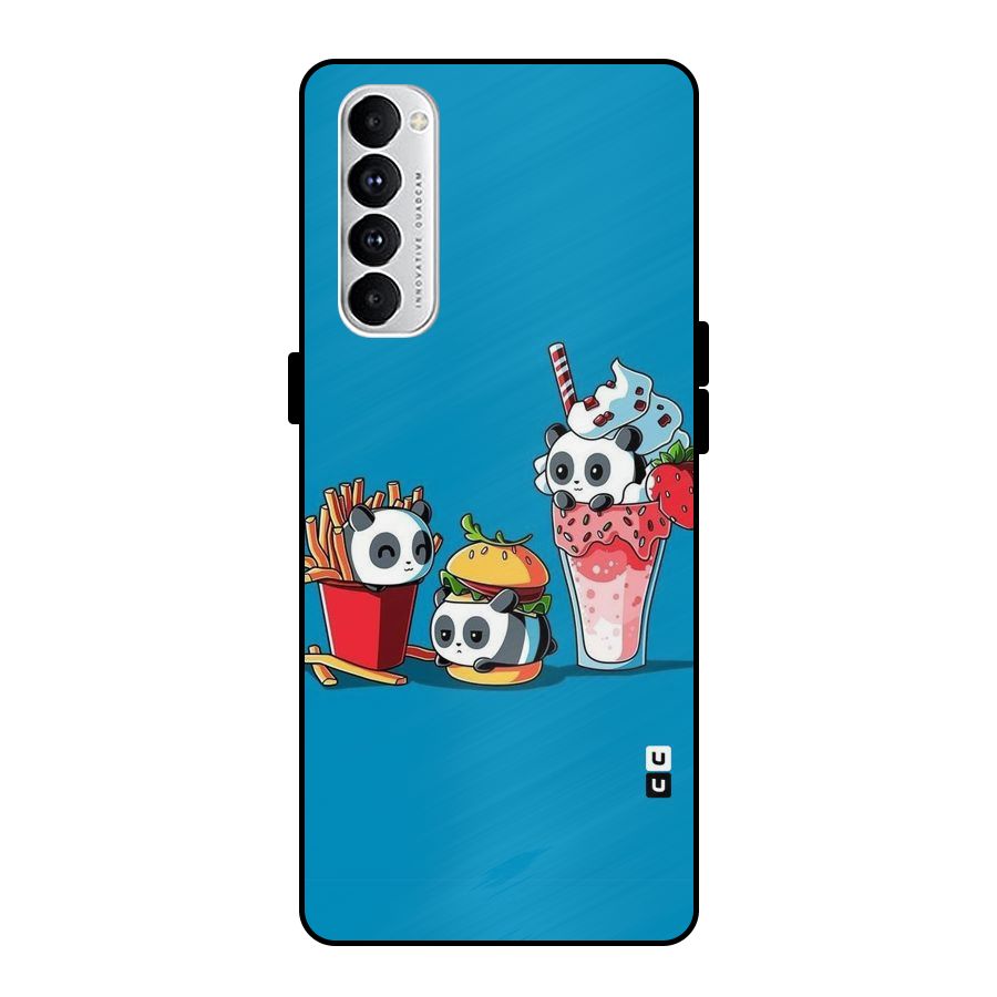 Panda Lazy Metal Back Case for Oppo Reno4 Pro