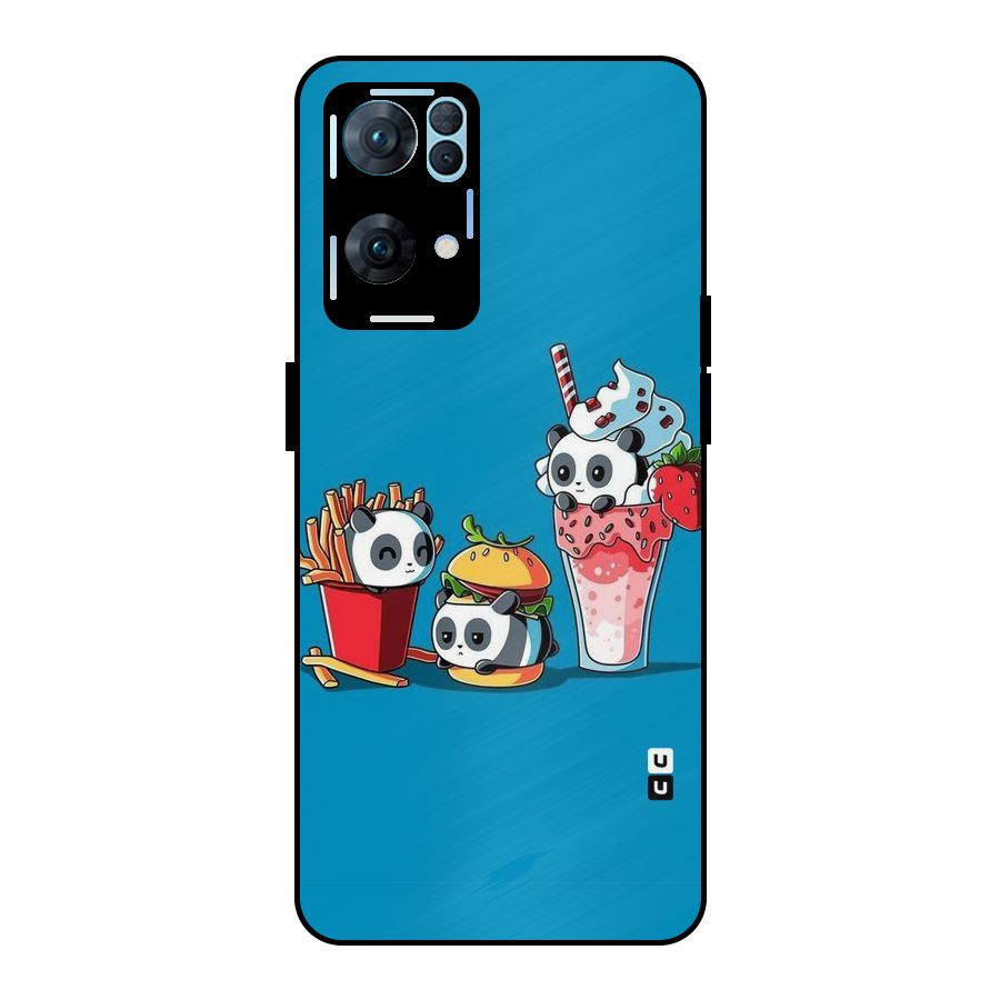 Panda Lazy Metal Back Case for Oppo Reno7 Pro 5G