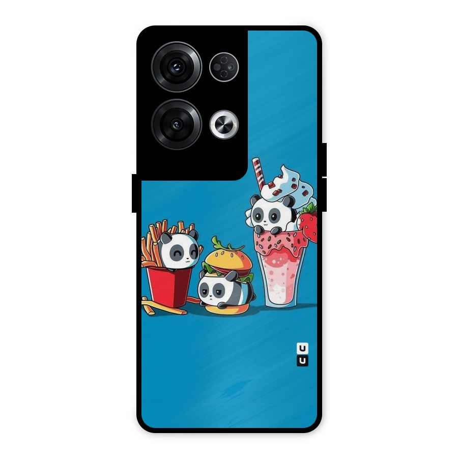 Panda Lazy Metal Back Case for Oppo Reno8 Pro 5G