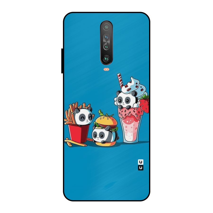 Panda Lazy Metal Back Case for Poco X2