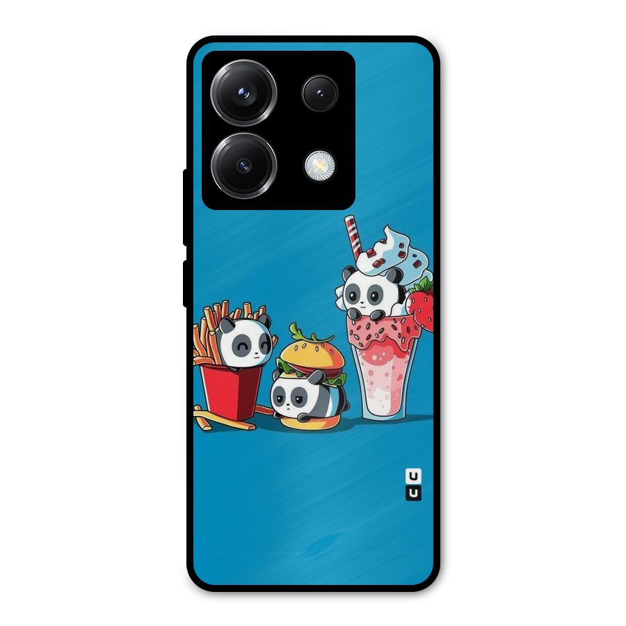 Panda Lazy Metal Back Case for Poco X6