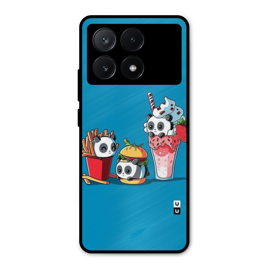 Panda Lazy Metal Back Case for Poco X6 Pro